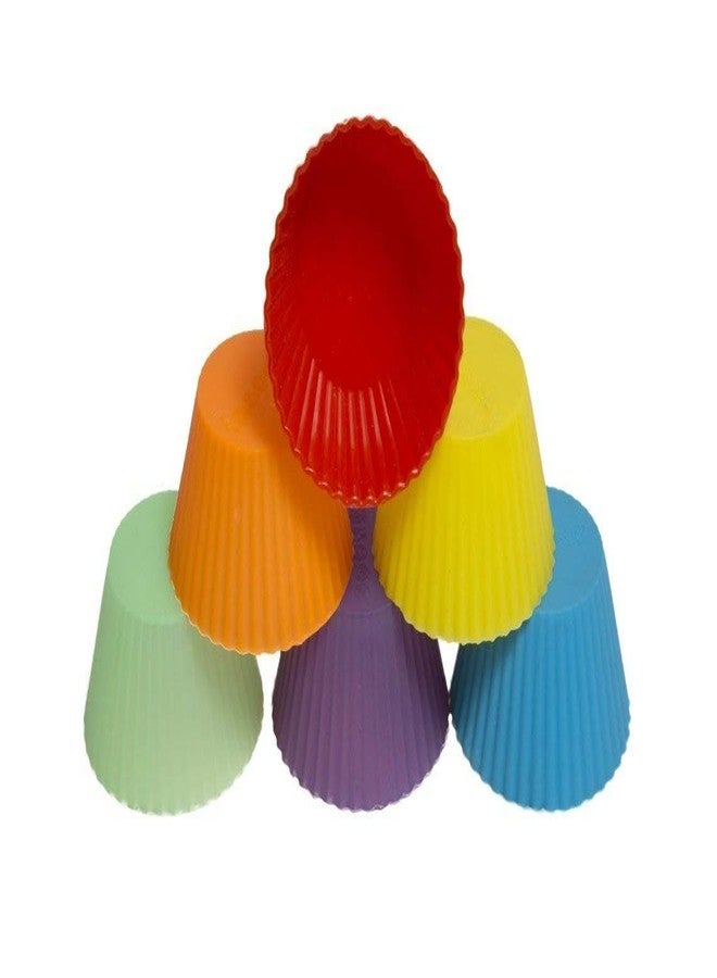 MoldBerry Silicone Cupcake Moulds - Set of 12 Round Muffin, Jelly & Cake Molds, Non-Stick, Reusable Baking Cups, Multicolor - Microwave & Oven Safe - Image 5